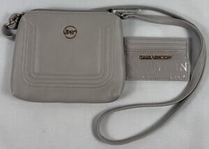 Jones New York Gray Crossbody Soft Faux Pebbled Leather Purse